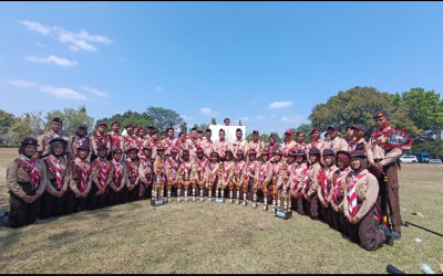 KONTINGEN KABUPATEN KLATEN SABET JUARA UMUM 1 PUTRA DAN JUARA UMUM 1 PUTRI DI JAMBORE PRAMUKA MTs SE-JAWA TENGAH KE-2
