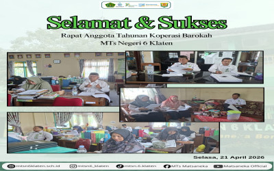 Rapat Anggota Tahunan Koperasi Barokah MTs Negeri 6 Klaten